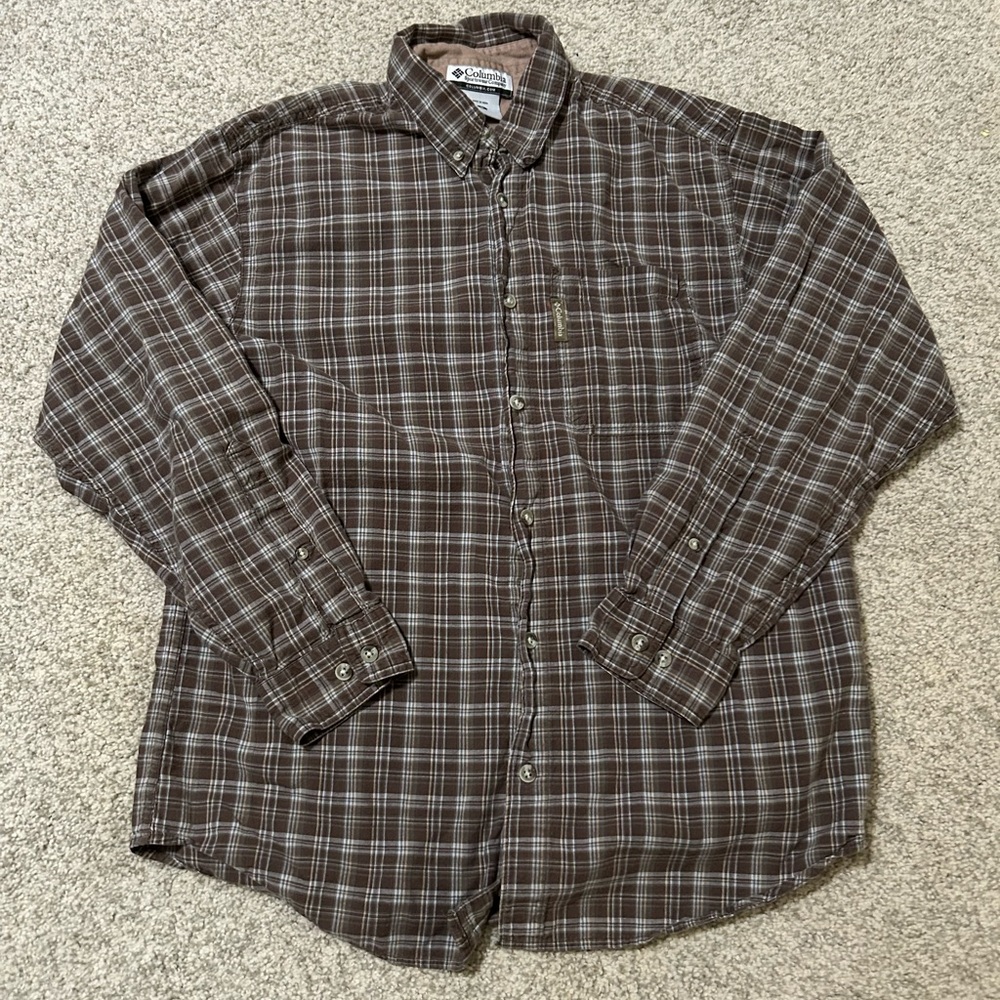 Columbia Brown Casual Button Down Shirt